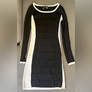 Black Womens Body-Con/Sweater Dress, Size S.